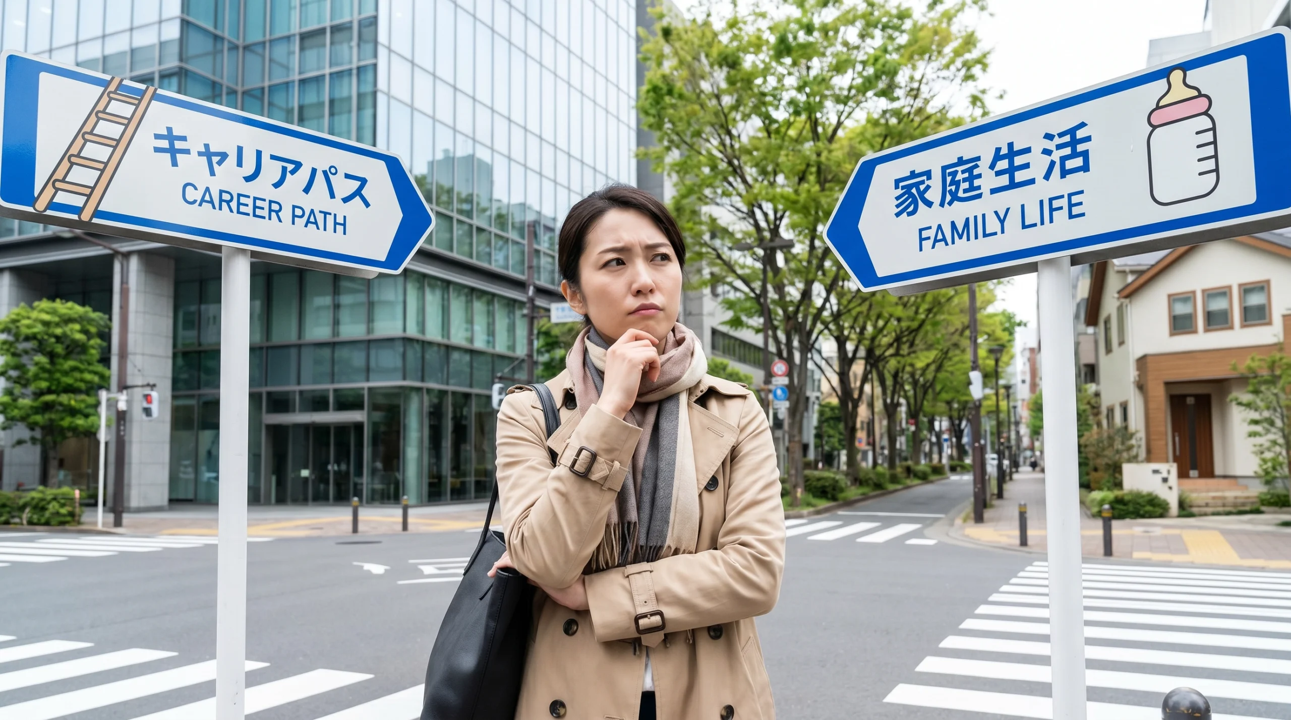 キャリアと家庭生活の選択肢に迷う女性