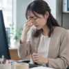 オフィスで目を疲れさせた30代女性